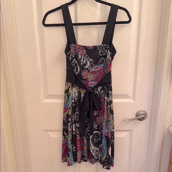 Speechless Black and Pink Paisley Silky Dress - Picture 3 of 6